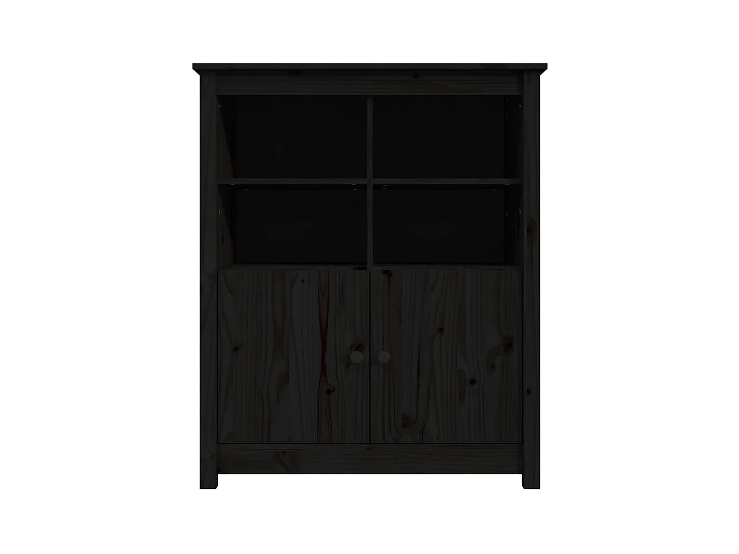 Credenza buffet cassettiera mobile contenitore organizer cucina soggiorno soggiorno 83 x 41,5 x 100 cm legno massello di pino nero 02_0036139