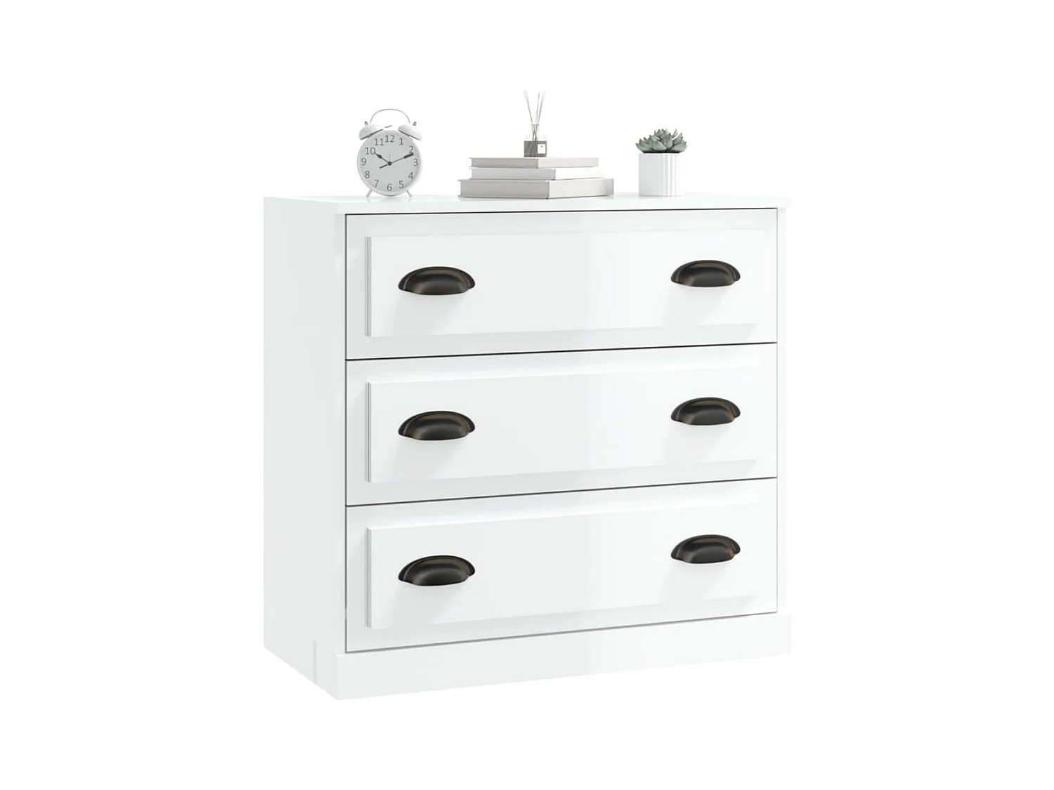 Credenza buffet cassettiera mobile contenitore organizer cucina soggiorno lucido 70 x 35,5 x 67,5 cm derivati ​​del legno bianco 02_0030763