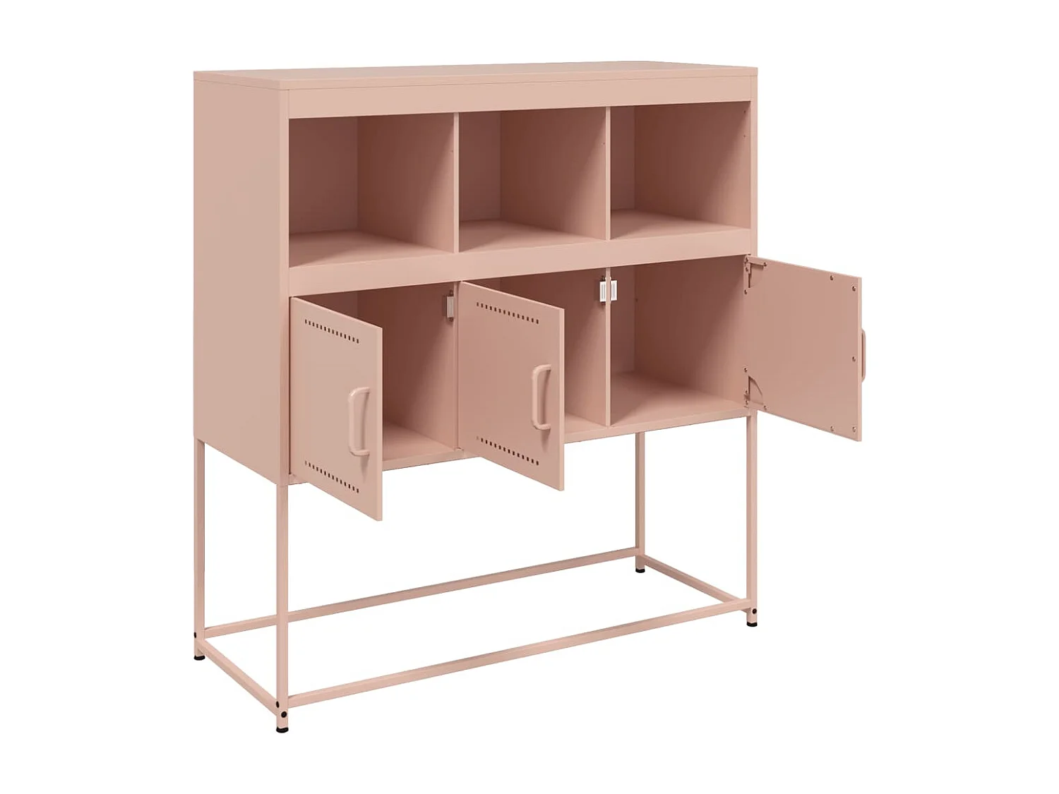Credenza cassettiera cassettiera mobile contenitore organizer cucina soggiorno soggiorno 100,5 x 39 x 107 cm acciaio Rosa 02_0036191