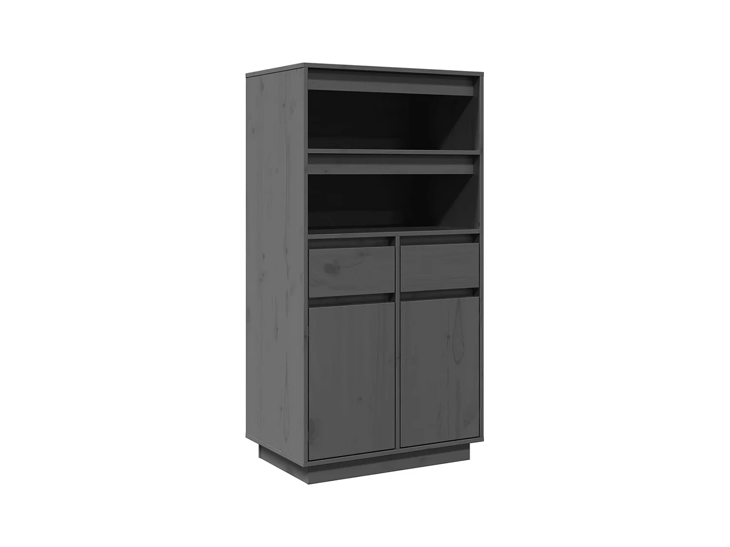 Credenza buffet cassettiera mobile contenitore organizer cucina soggiorno soggiorno alto 60 x 40 x 116,5 cm legno massello di pino grigio 02_0034227