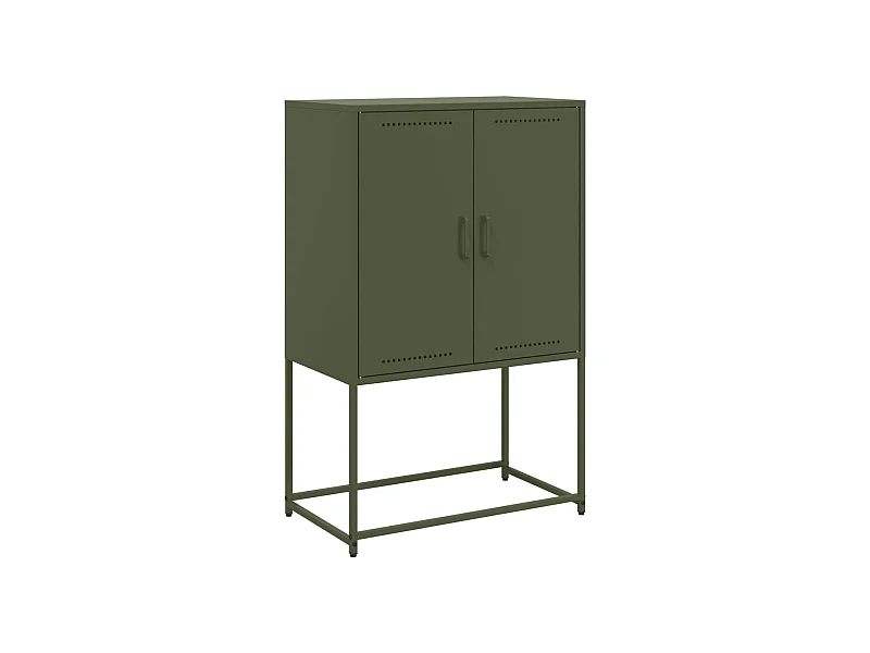 Buffet aparador cômoda armário organizador unidade cozinha sala sala oliva alto 68,5 x 38,5 x 107 cm aço verde 02_0035643