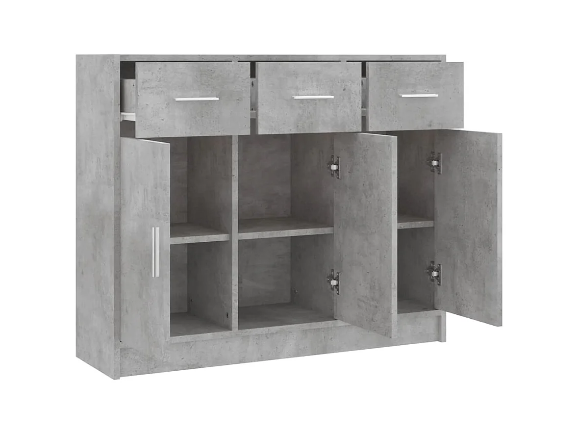 Aparador buffet cómoda armario unidad de almacenamiento organizador cocina salón salón 91 x 28 x 75 cm madera contrachapada gris 02_0032125