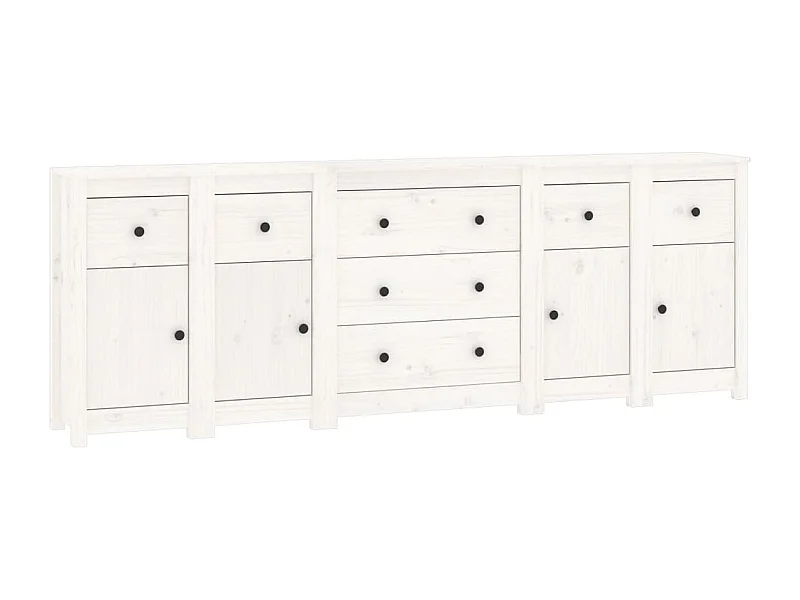 bahut commode armoire bois blanche 230 x 35 x 80 cm 02_0030217