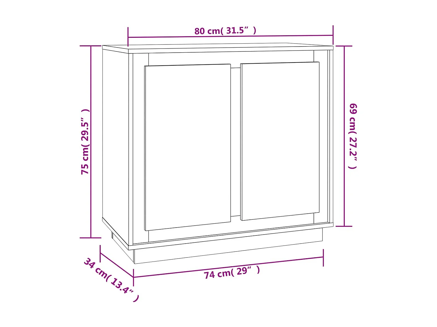 bahut commode armoire bois marron 80 x 34 x 75 cm 02_0031719