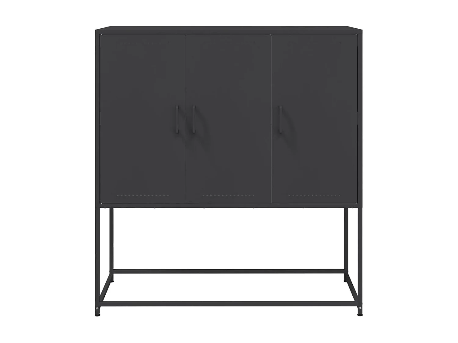 Credenza buffet cassettiera mobile contenitore organizer cucina soggiorno soggiorno alto 100,5 x 39 x 107 cm acciaio nero 02_0034761