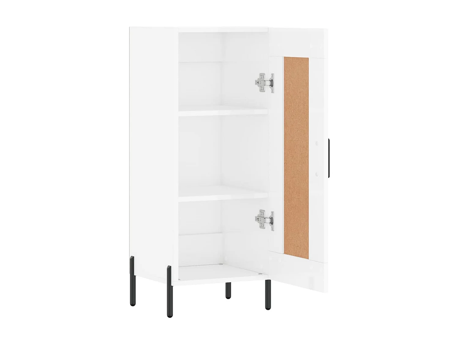 Aparador buffet cómoda armario mueble organizador cocina salón brillante 34,5 x 34 x 90 cm madera contrachapada blanco 02_0030605
