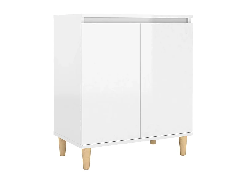 Aparador Cómoda Cómoda Mueble de Almacenamiento Organizador Cocina Salón Salón con Patas de Madera Brillantes Madera Contrachapada Blanca 02_0030088