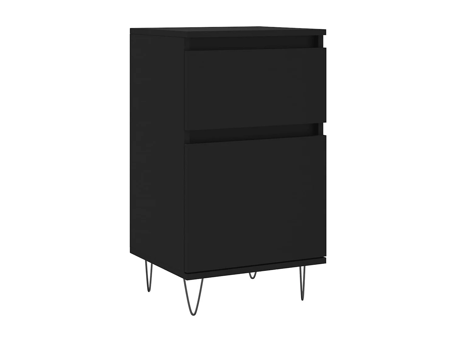 Buffet aparador cômoda armário unidade de armazenamento organizador cozinha sala salas conjunto de 2 40 x 35 x 70 cm madeira de engenharia preta 02_0036904