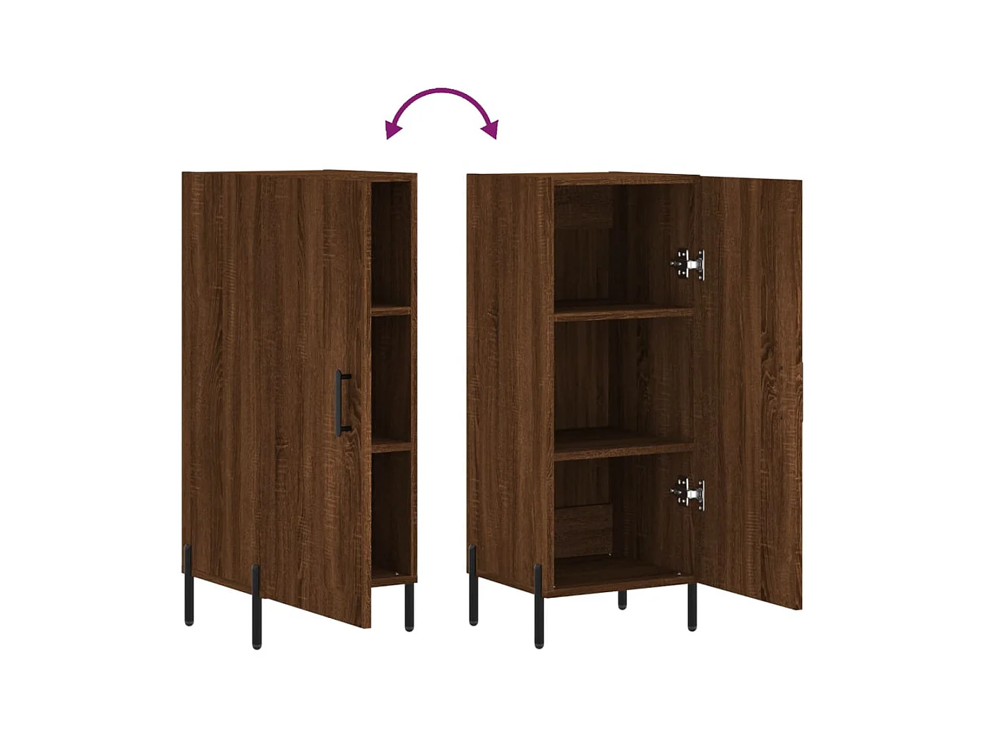 Aparador buffet cómoda mueble mueble de almacenaje organizador cocina salón salón 34,5 x 34 x 90 cm madera contrachapada marrón 02_0031202