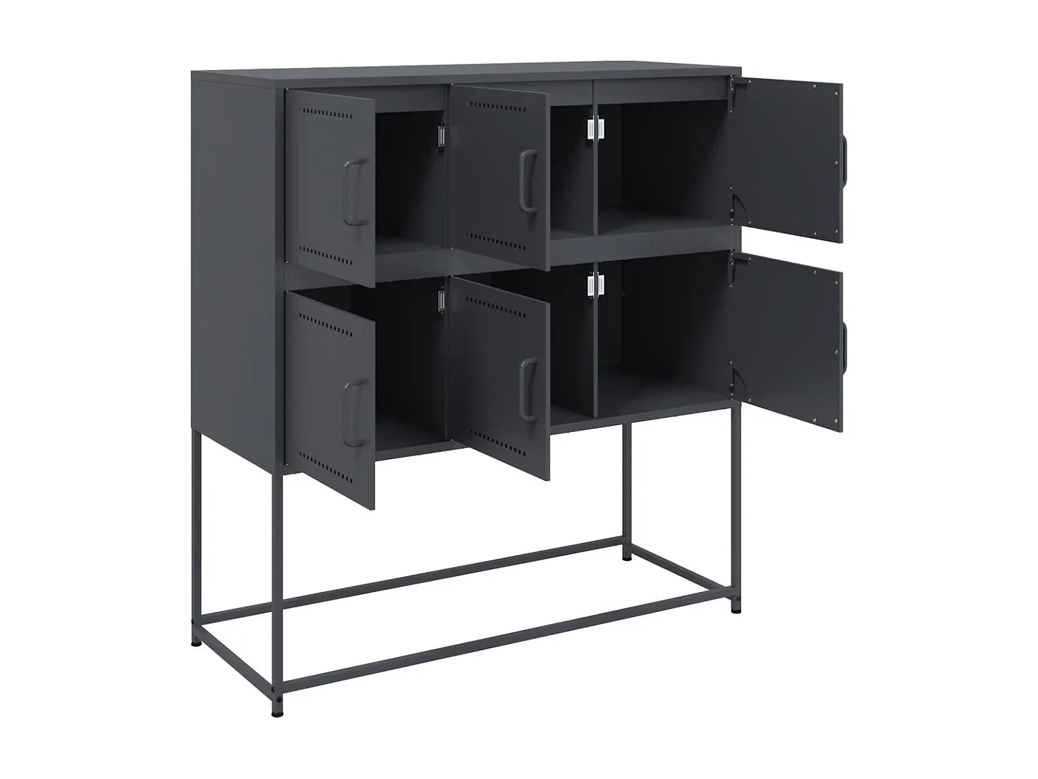 Credenza cassettiera armadio contenitore organizer cucina soggiorno soggiorno 100,5 x 39 x 107 cm acciaio antracite 02_0029683