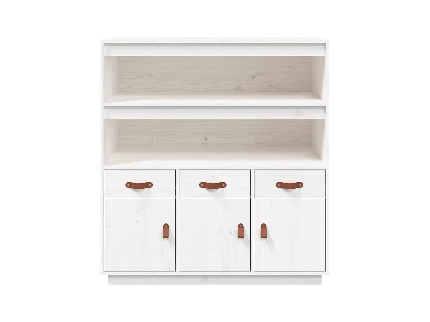 Aparador cómoda armario mueble organizador cocina salón salón alto 100 x 40 x 108,5 cm madera maciza de pino blanco 02_0032252