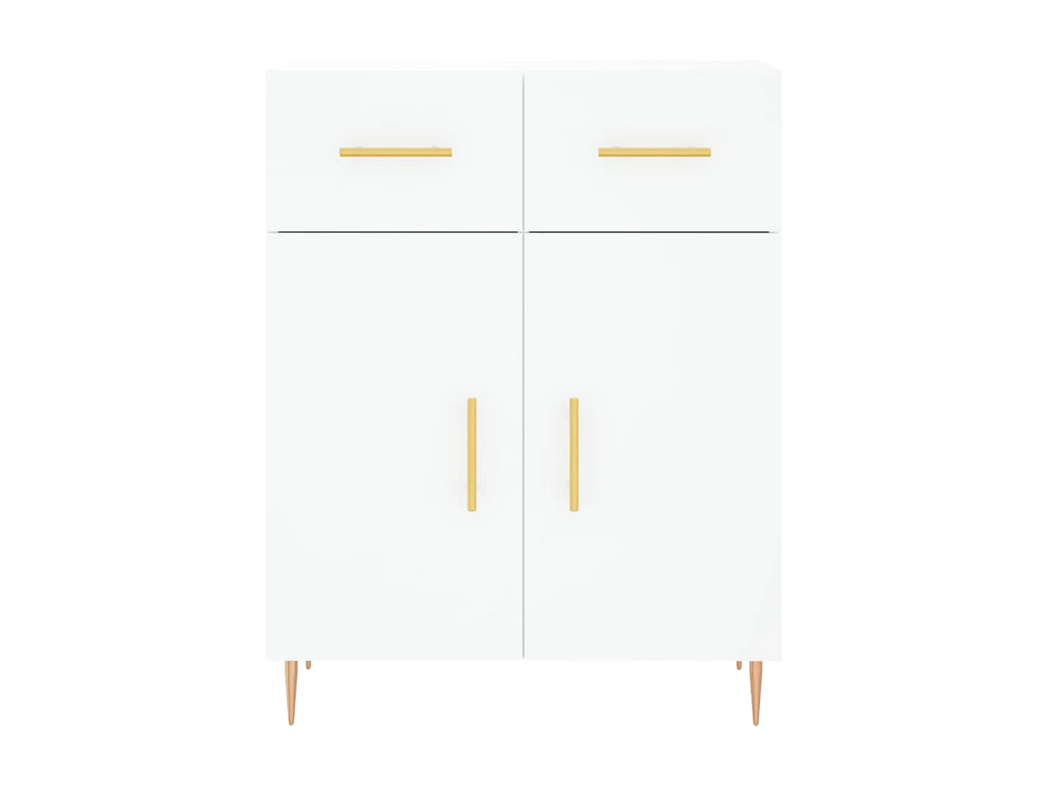 Buffet credenza cassettiera mobile contenitore organizer cucina soggiorno soggiorno alto 69,5 x 34 x 180 cm derivati ​​del legno bianco 02_0032600