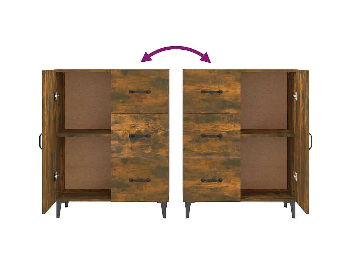 Credenza buffet cassettiera mobile contenitore organizer cucina soggiorno soggiorno 69,5 x 34 x 90 cm derivati ​​del legno marrone 02_0031042