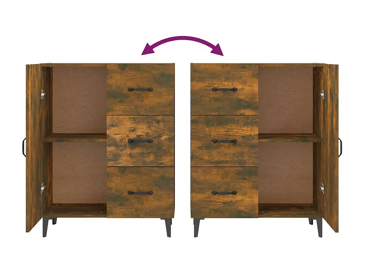 Aparador buffet cómoda mueble mueble de almacenaje organizador cocina salón salón 69,5 x 34 x 90 cm madera contrachapada marrón 02_0031042