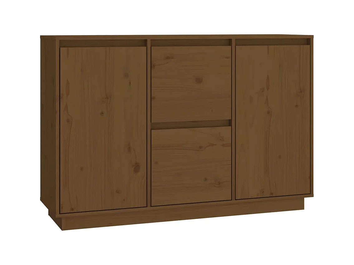 Credenza cassettiera cassettiera mobile contenitore organizer cucina soggiorno soggiorno 111 x 34 x 75 cm legno di pino massiccio marrone 02_0035736