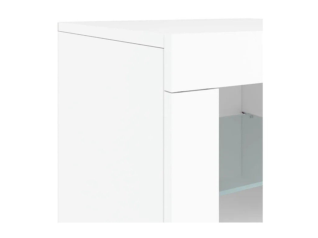Aparador cómoda cómoda armario mueble organizador cocina salón salón con luces LED 202 x 37 x 67 cm blanco 02_0029843