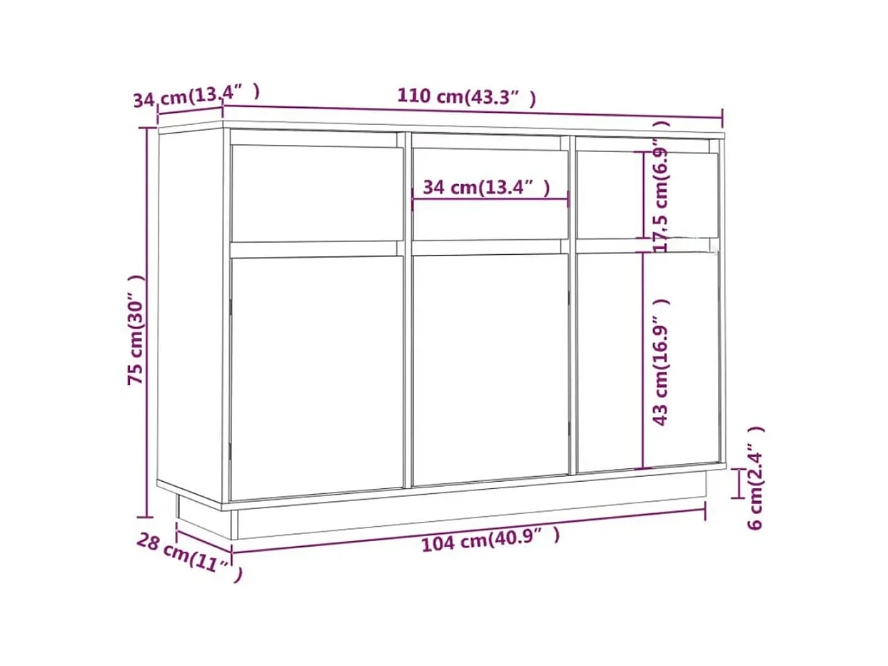 bahut commode armoire bois marron 110 x 34 x 75 cm 02_0029515