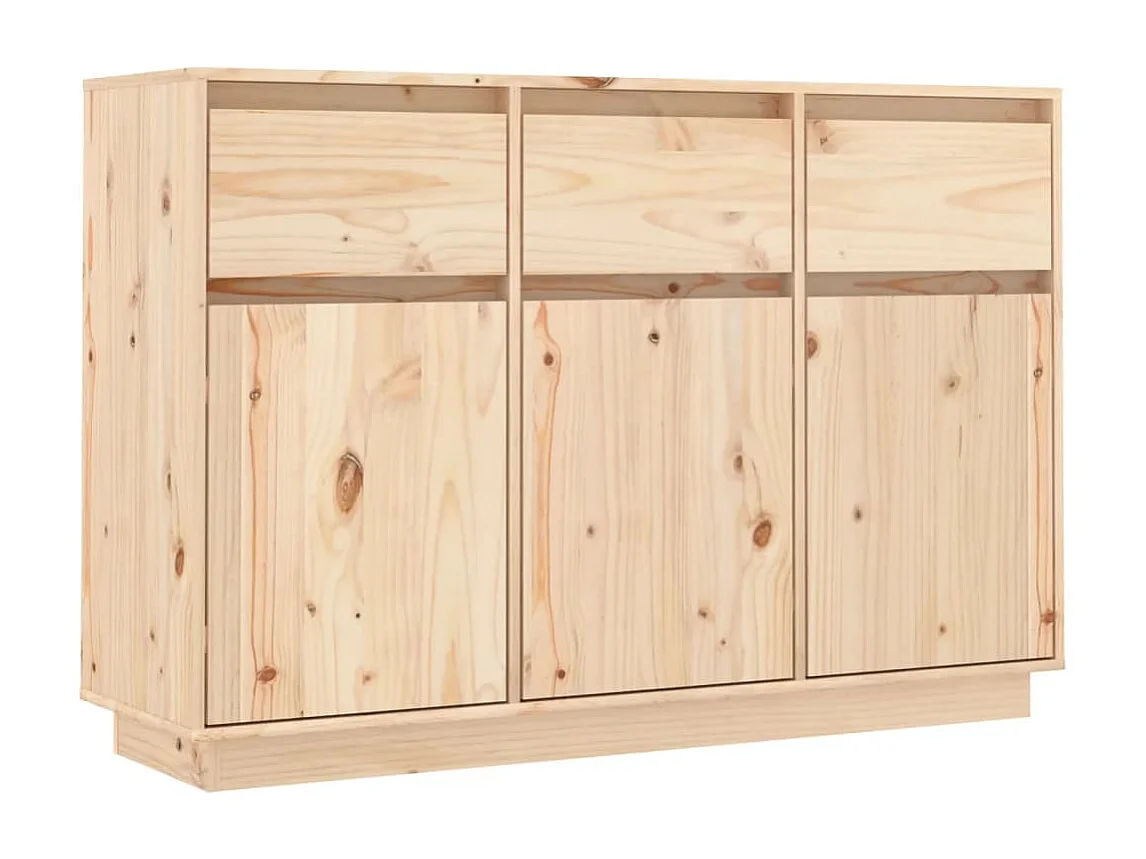 Aparador cômoda armário armário organizador cozinha sala sala 110 x 34 x 75 cm madeira maciça de pinho marrom 02_0029515