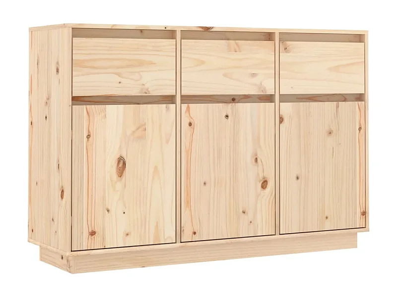 Aparador cômoda armário armário organizador cozinha sala sala 110 x 34 x 75 cm madeira maciça de pinho marrom 02_0029515