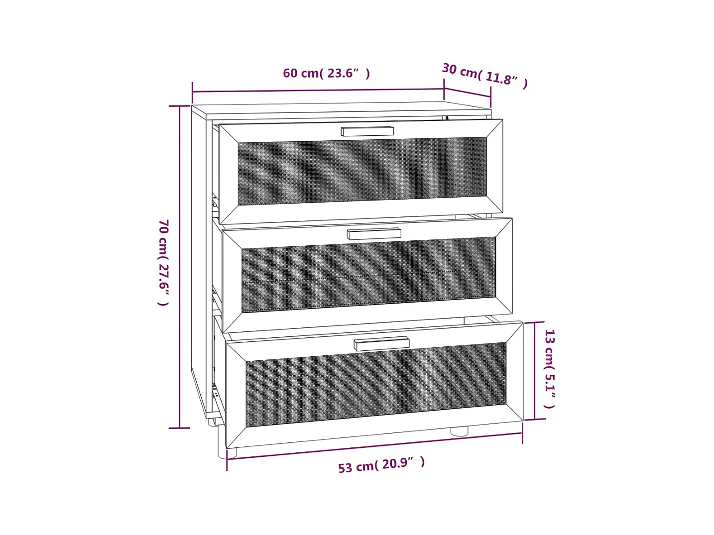bahut commode armoire bois blanche 60 x 30 x 70 cm 02_0030333
