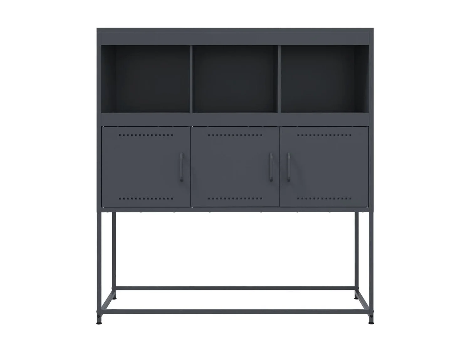 Credenza cassettiera mobile contenitore organizer cucina soggiorno soggiorno 100,5 x 39 x 107 cm acciaio antracite 02_0029682