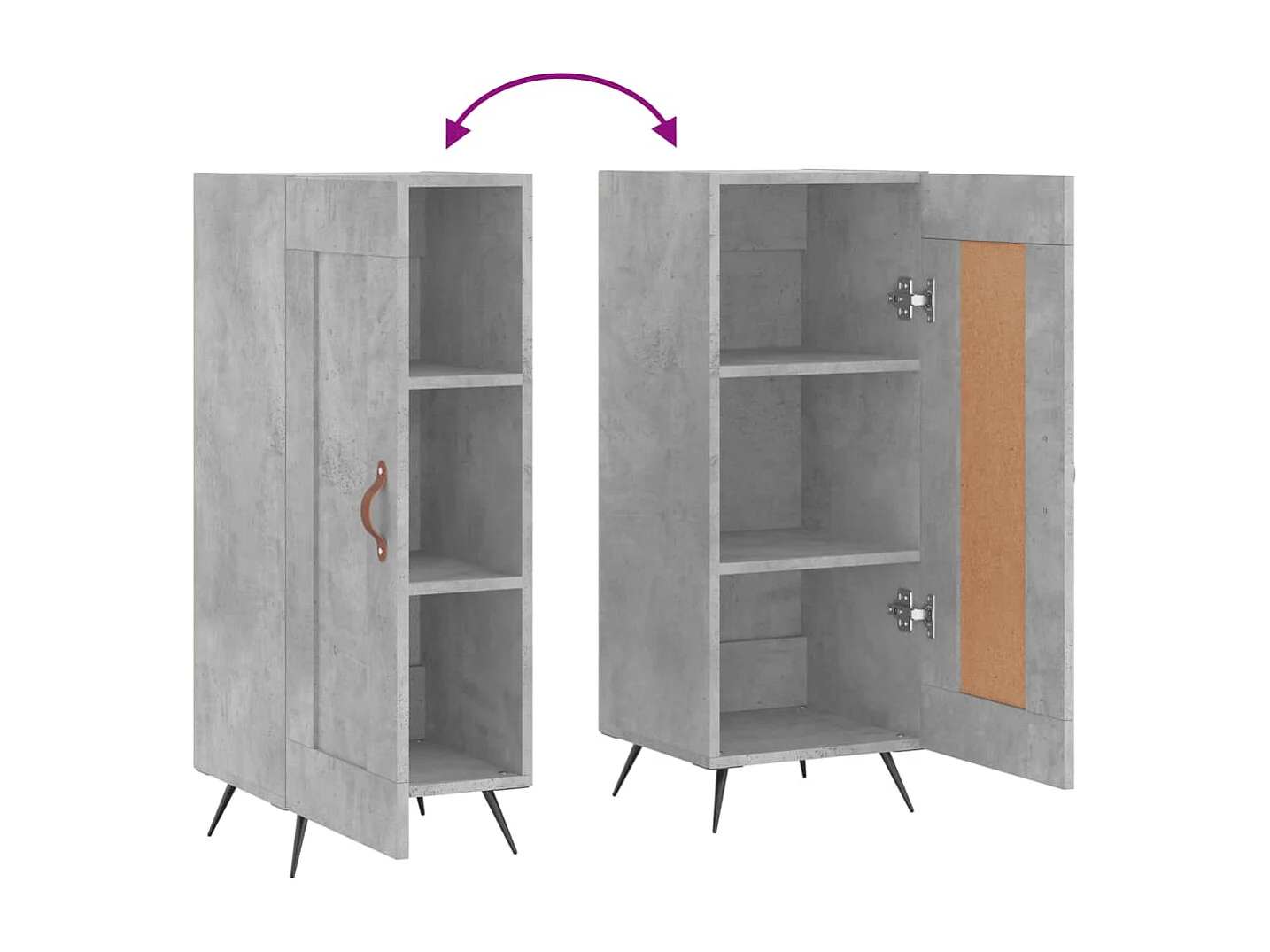 Credenza buffet cassettiera mobile contenitore organizer cucina soggiorno soggiorno 34,5 x 34 x 90 cm derivati ​​del legno grigio 02_0031891