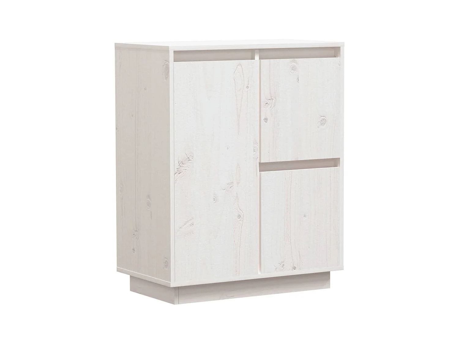 Aparador buffet cómoda armario unidad de almacenamiento organizador cocina salón salón 60 x 34 x 75 cm madera maciza de pino blanco 02_0030348
