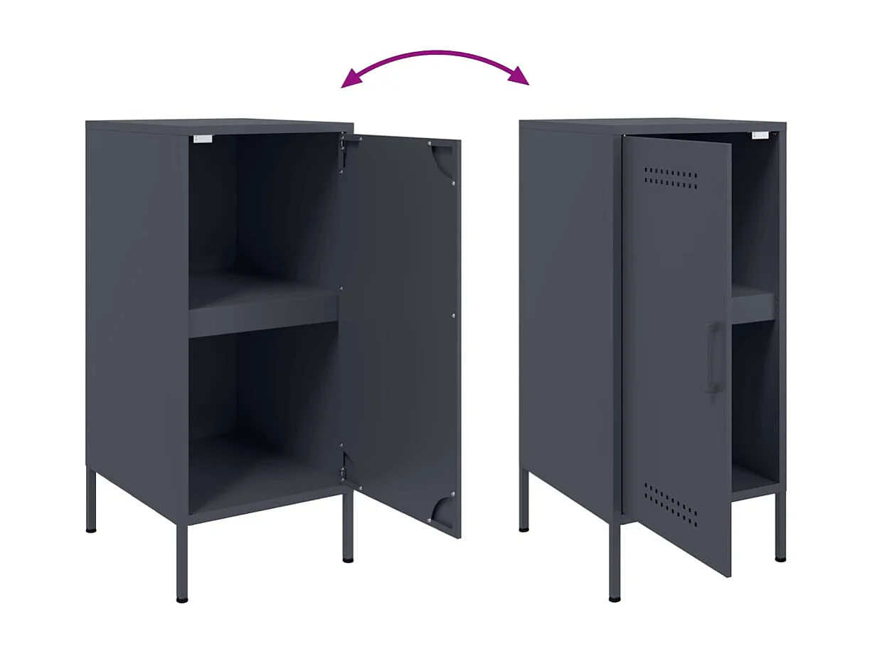 Aparador cómoda cómoda armario mueble organizador cocina salón salón 36 x 39 x 79 cm acero antracita 02_0029695