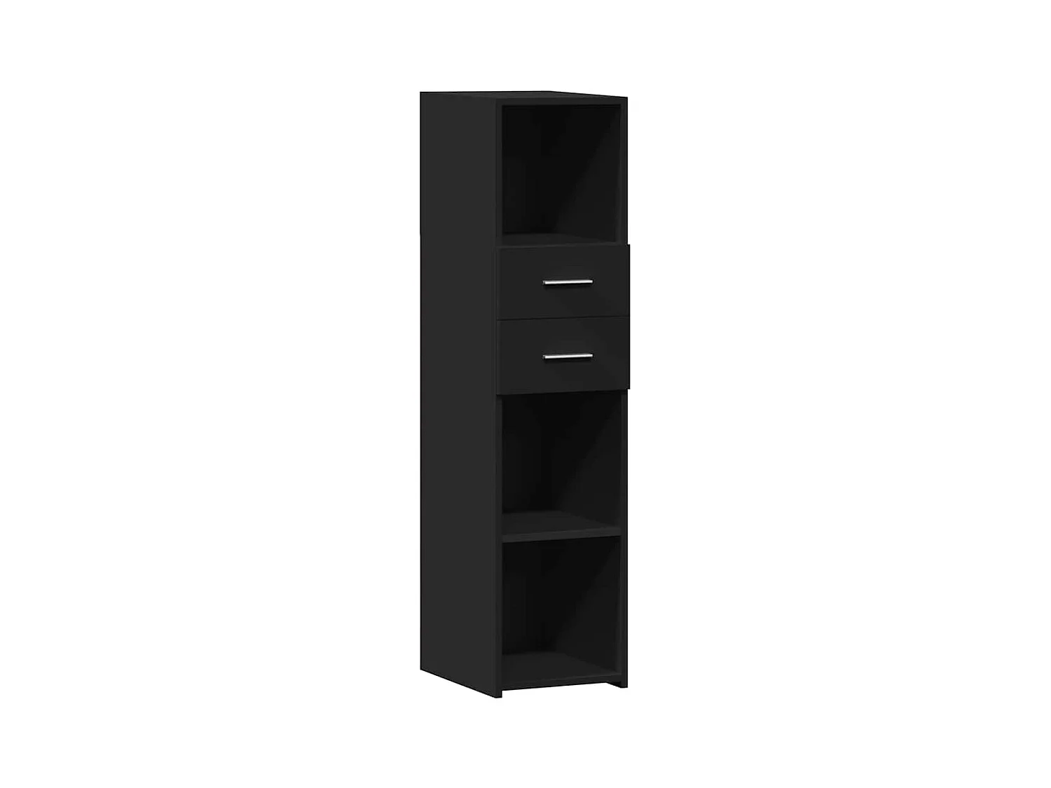 Aparador buffet cómoda armario mueble organizador cocina salón salón alto 30 x 42,5 x 124 cm madera contrachapada negro 02_0034764