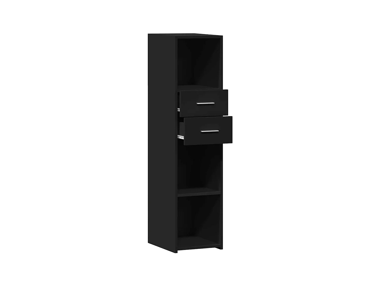 Aparador buffet cómoda armario mueble organizador cocina salón salón alto 30 x 42,5 x 124 cm madera contrachapada negro 02_0034764