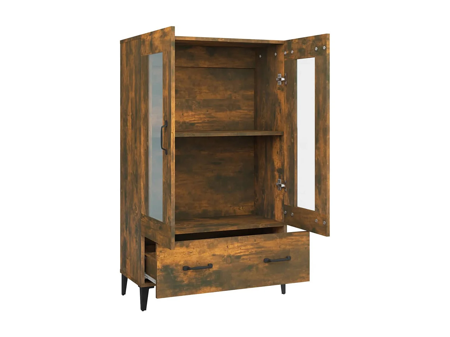 Aparador cômoda armário armário organizador cozinha sala sala alto 70 x 31 x 115 cm madeira trabalhada marrom 02_0033552