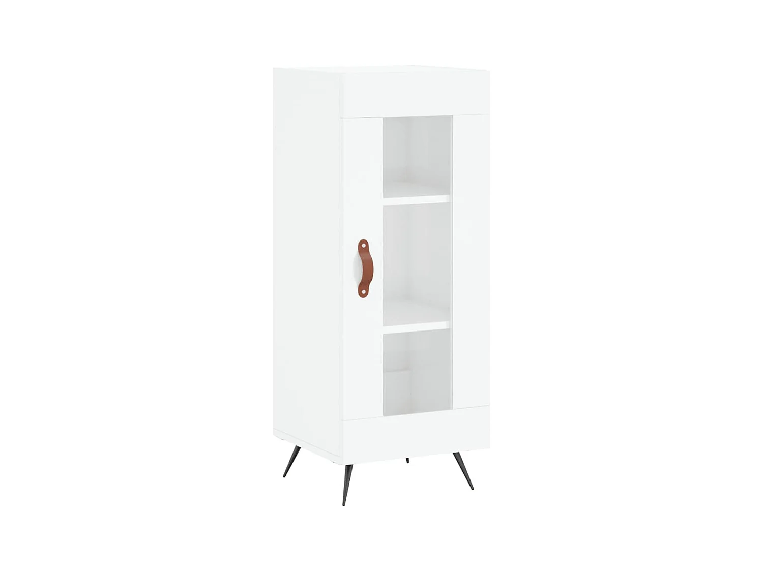 Aparador buffet cómoda armario mueble organizador cocina salón brillante 34,5 x 34 x 90 cm madera contrachapada blanco 02_0030628