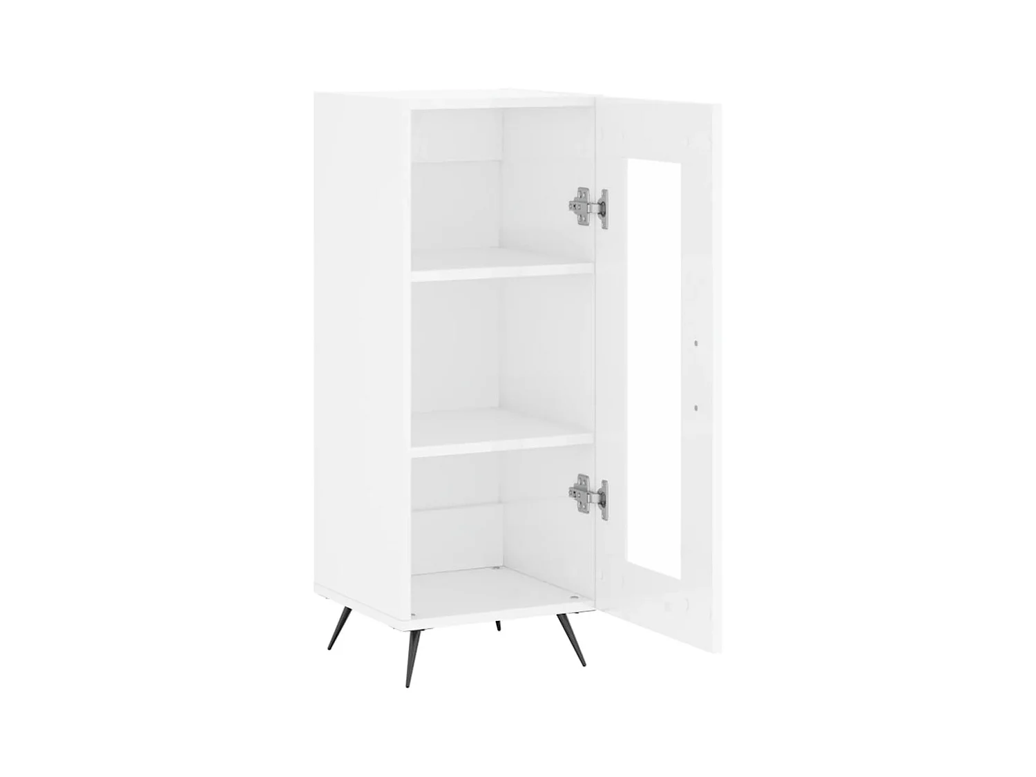 Aparador buffet cómoda armario mueble organizador cocina salón brillante 34,5 x 34 x 90 cm madera contrachapada blanco 02_0030628