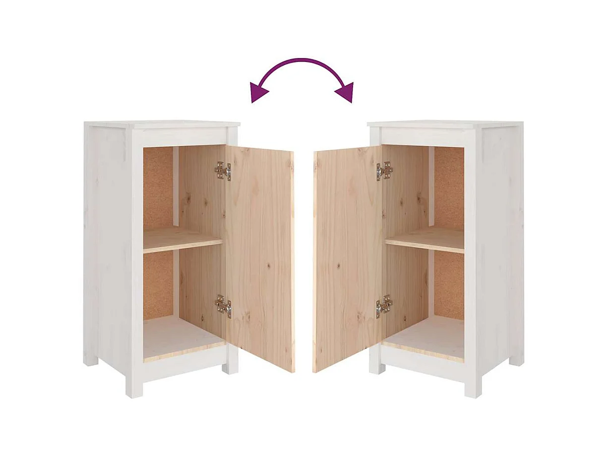 Aparador buffet cómoda armario mueble organizador cocina salón salón juego de 2 39 x 35 x 80 cm madera maciza de pino blanco 02_0036658