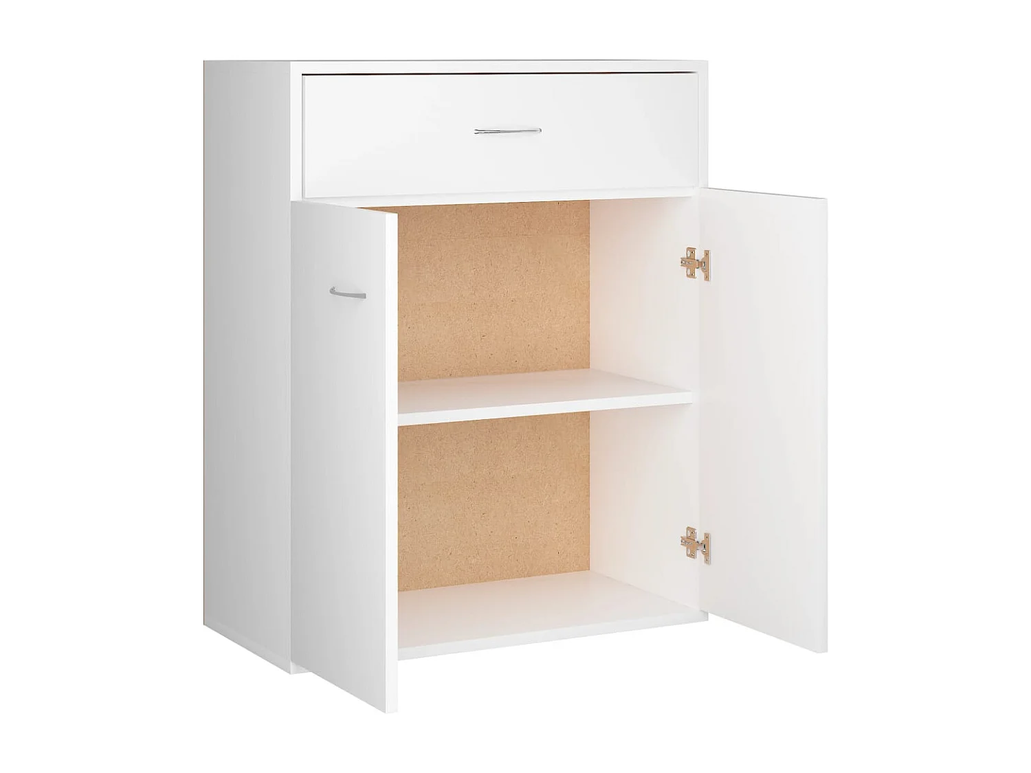 Aparador buffet cómoda armario unidad de almacenamiento organizador cocina salón salón 60 x 30 x 75 cm madera contrachapada blanco 02_0030336