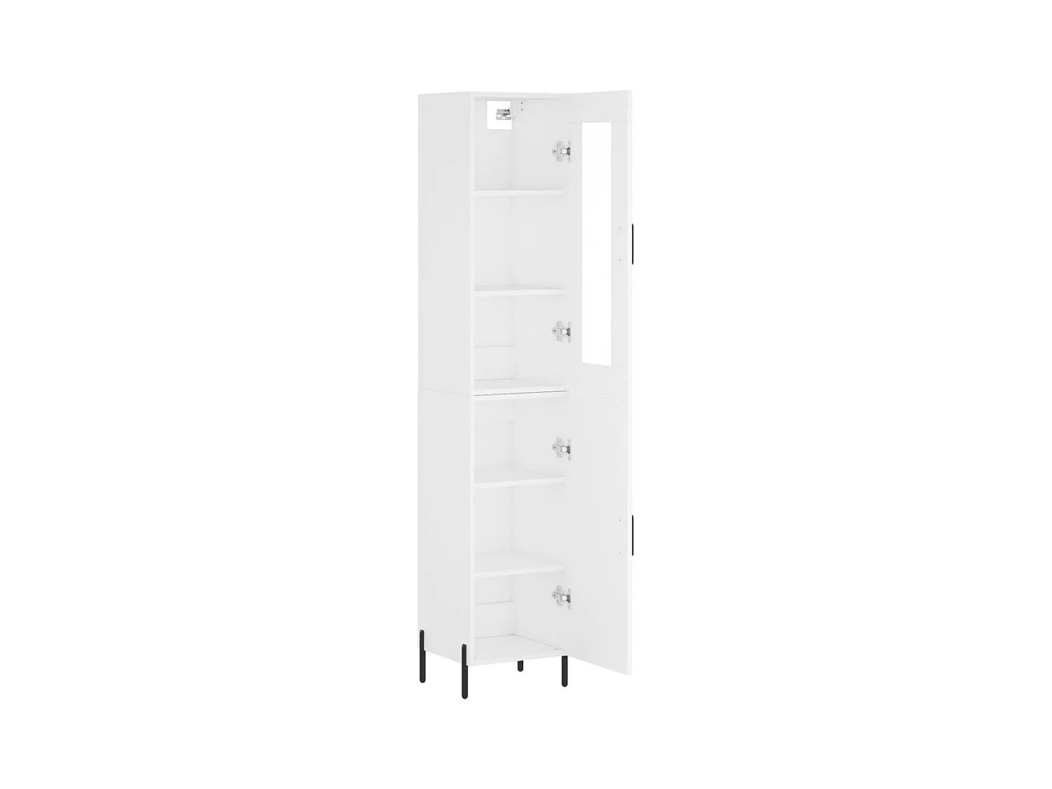 Aparador buffet cómoda armario mueble organizador cocina salón salón alto 34,5 x 34 x 180 cm madera contrachapada blanco 02_0032292