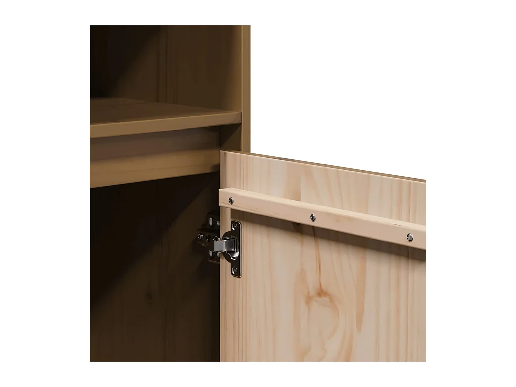 Aparador cómoda cómoda armario mueble organizador cocina salón salón alto 37 x 34 x 110 cm madera maciza de pino marrón 02_0034753