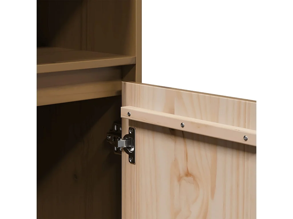 Aparador cómoda cómoda armario mueble organizador cocina salón salón alto 37 x 34 x 110 cm madera maciza de pino marrón 02_0034753