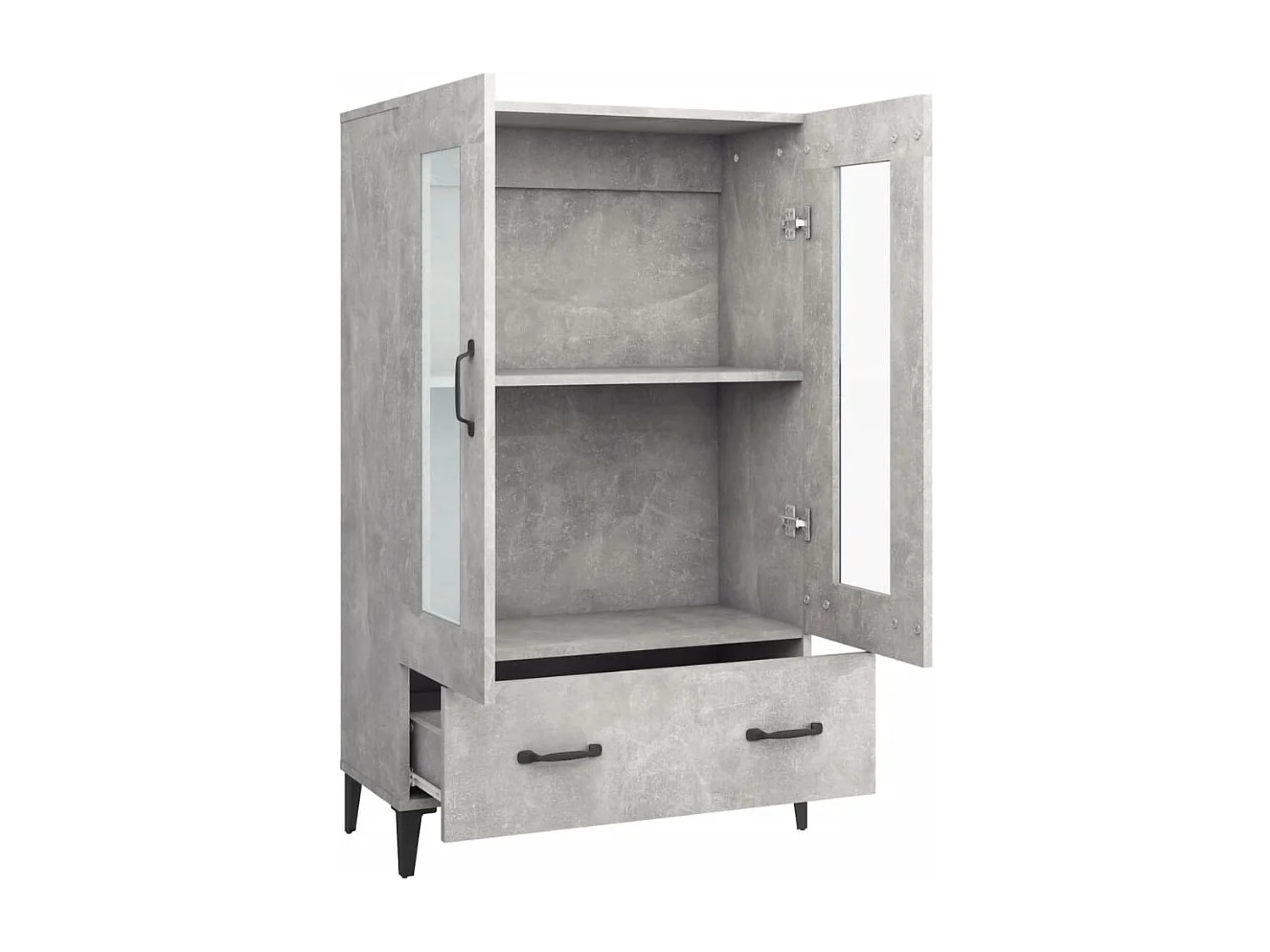Credenza buffet cassettiera mobile contenitore organizer cucina soggiorno soggiorno alto 70 x 31 x 115 cm derivati ​​del legno grigio 02_0034712
