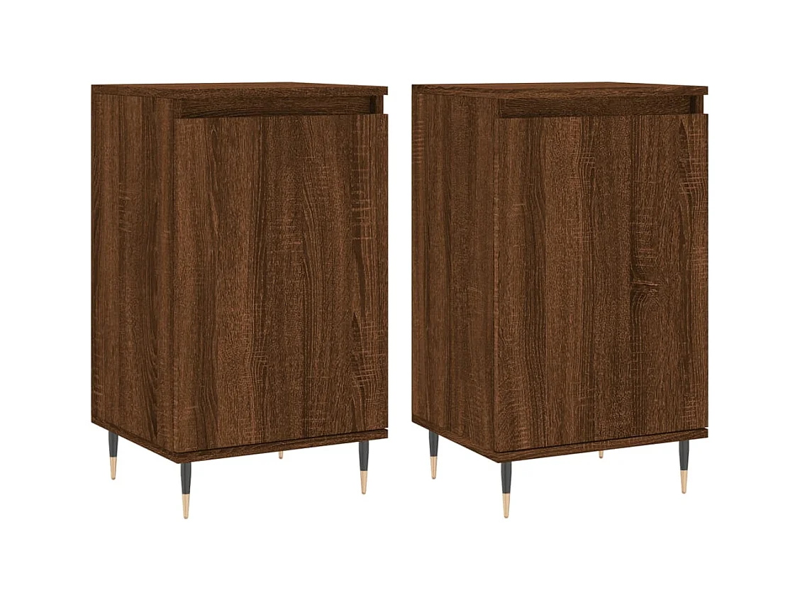 Credenza buffet cassettiera mobile contenitore organizer cucina soggiorno soggiorni set da 2 40 x 35 x 70 cm MDF marrone 02_0036765