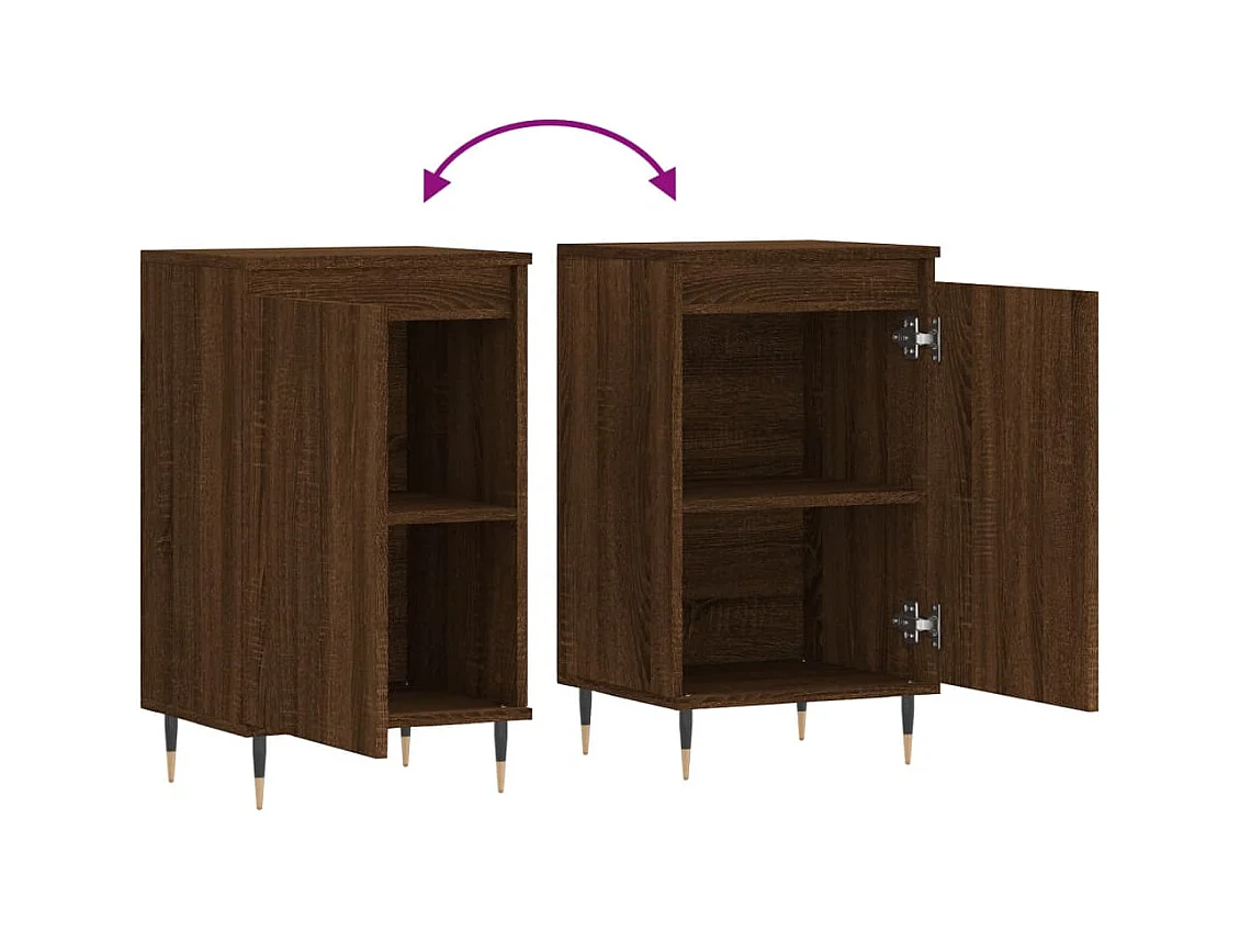 Credenza buffet cassettiera mobile contenitore organizer cucina soggiorno soggiorni set da 2 40 x 35 x 70 cm MDF marrone 02_0036765