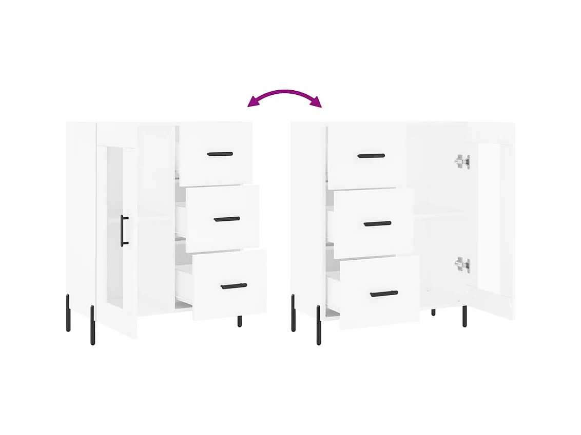 bahut commode armoire bois blanche 69.5 x 34 x 90 cm 02_0030417