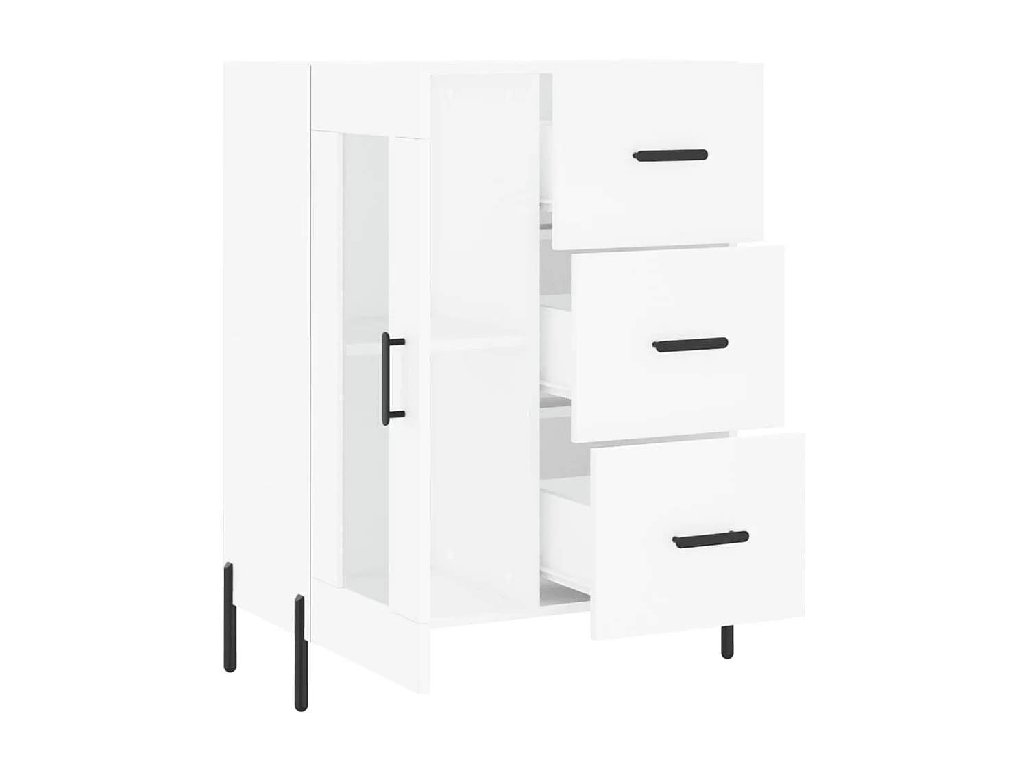 Aparador cômoda armário armário organizador cozinha sala sala 69,5 x 34 x 90 cm madeira trabalhada branco 02_0030417