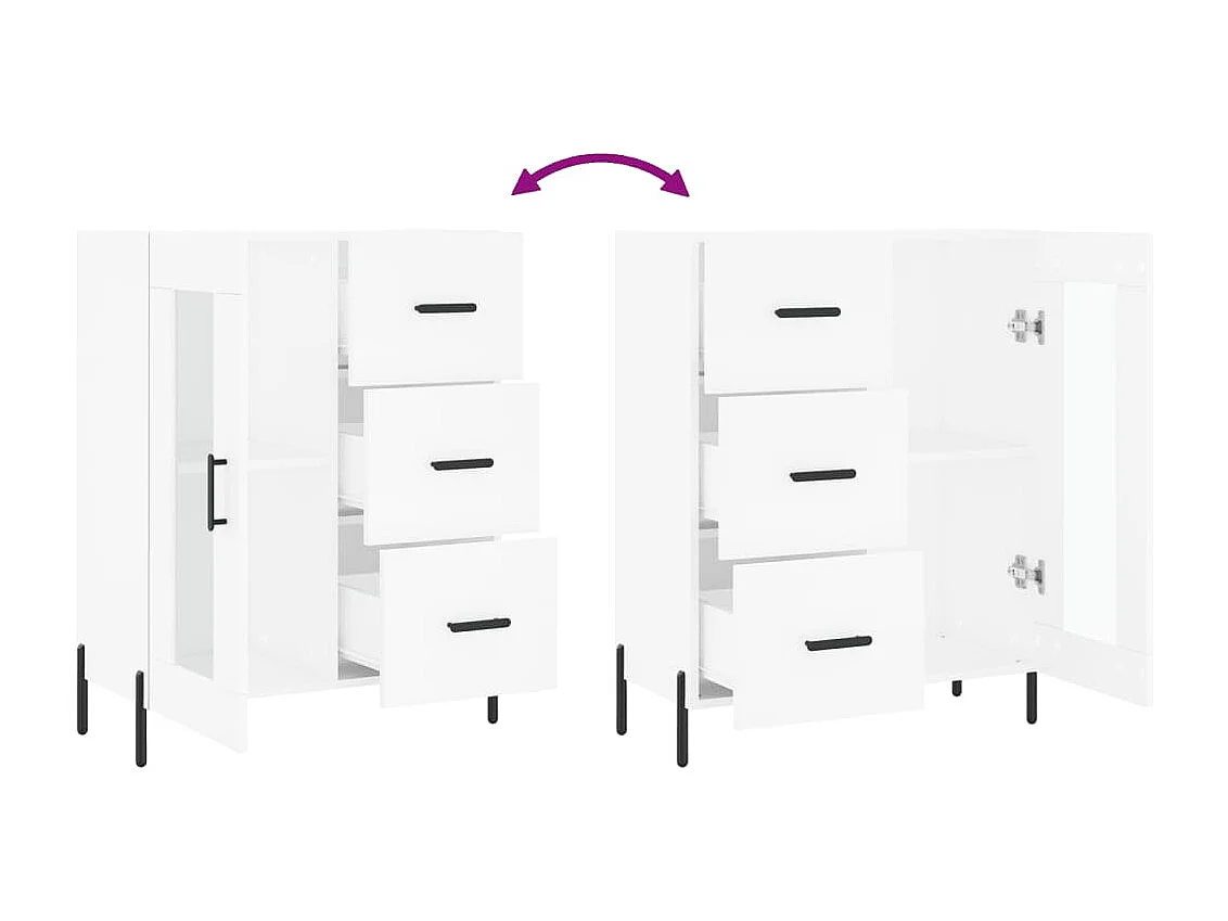 Aparador cômoda armário armário organizador cozinha sala sala 69,5 x 34 x 90 cm madeira trabalhada branco 02_0030417