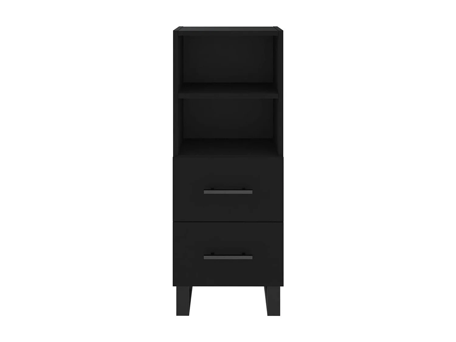 Aparador buffet cómoda armario unidad de almacenamiento organizador cocina salón salón 34,5 x 34 x 90 cm madera contrachapada negra 02_0035882