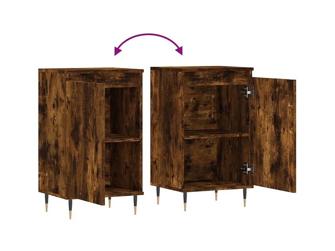 Credenza buffet cassettiera mobile contenitore organizer cucina soggiorno soggiorni set da 2 40 x 35 x 70 cm derivati ​​del legno marrone 02_0036728