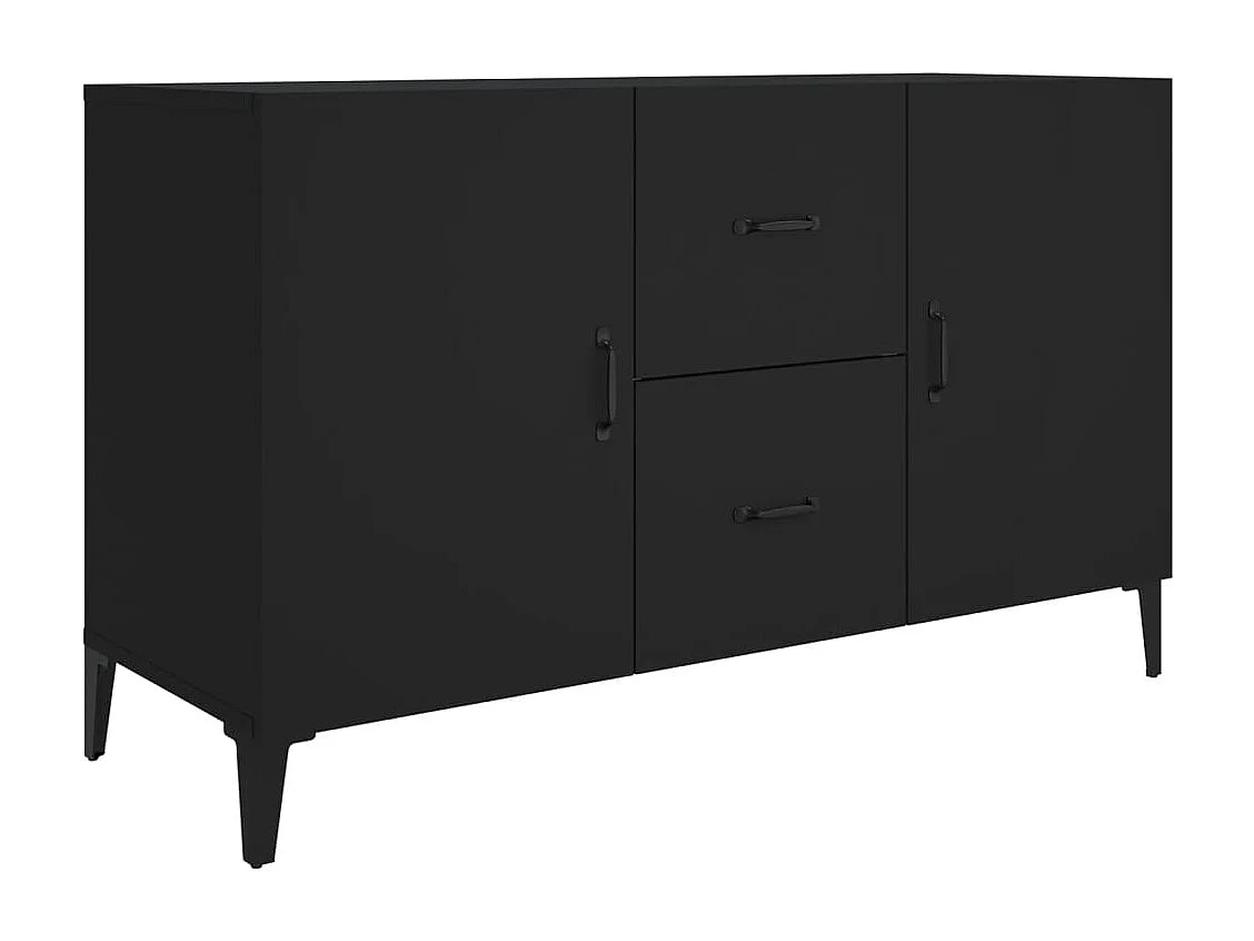 Aparador cómoda cómoda armario mueble organizador cocina salón salón 100 x 36 x 60 cm madera contrachapada negra 02_0035799