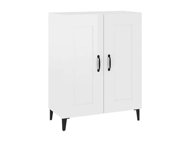 Aparador cómoda cómoda armario mueble organizador cocina salón brillante 69,5 x 34 x 90 cm madera contrachapada blanco 02_0030734