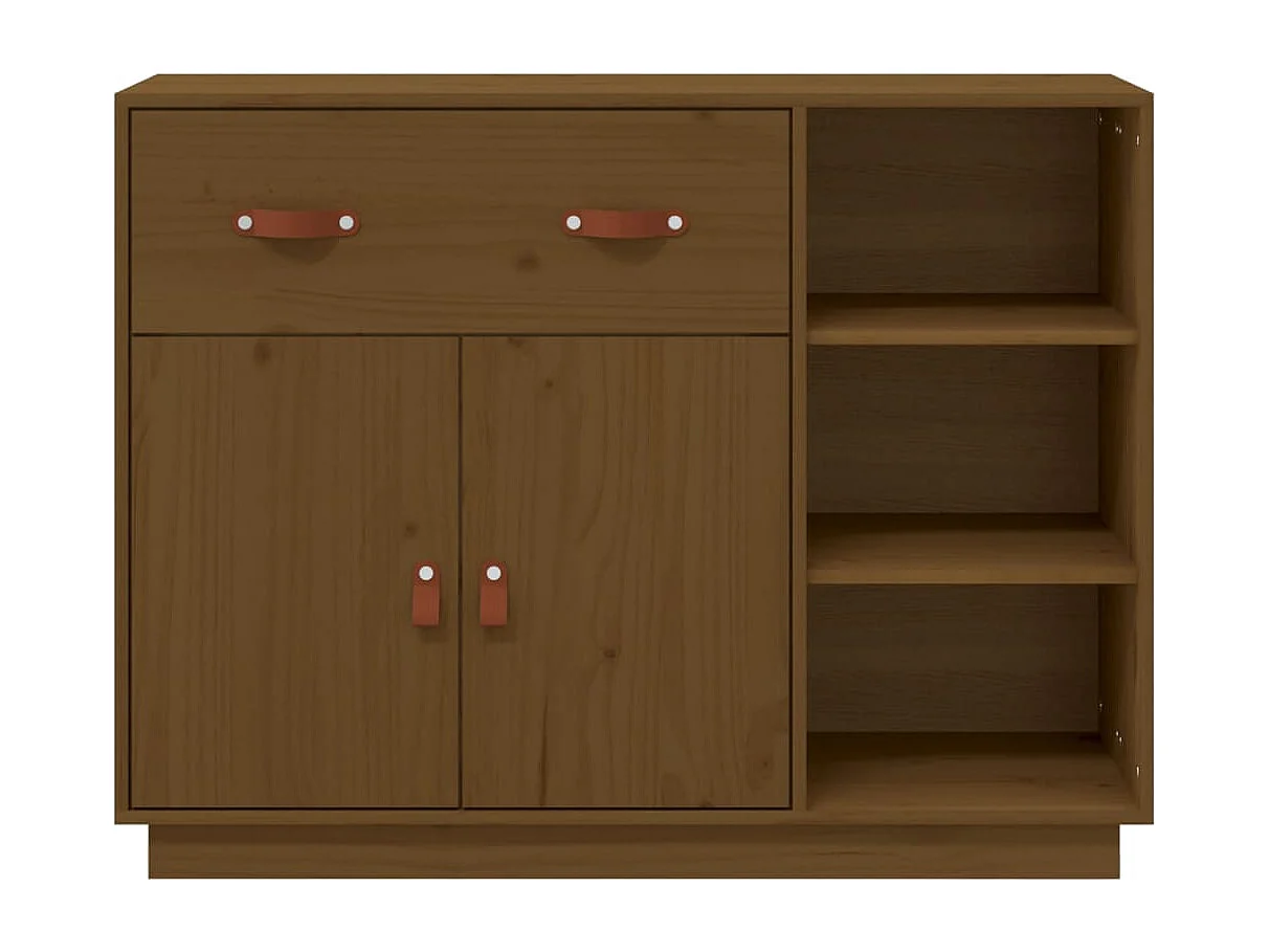 Aparador buffet cómoda armario mueble organizador cocina salón salón 98,5 x 40 x 75 cm madera maciza de pino marrón 02_0035769