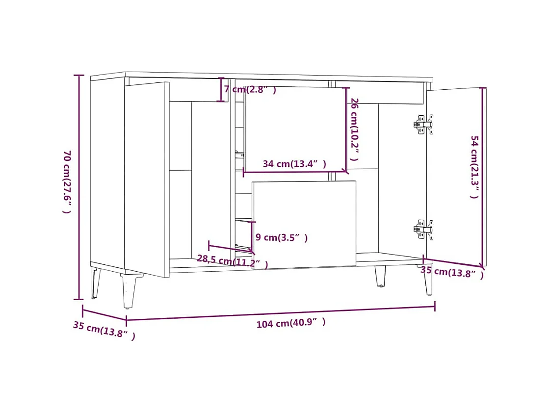bahut commode armoire bois marron 104 x 35 x 70 cm 02_0030856